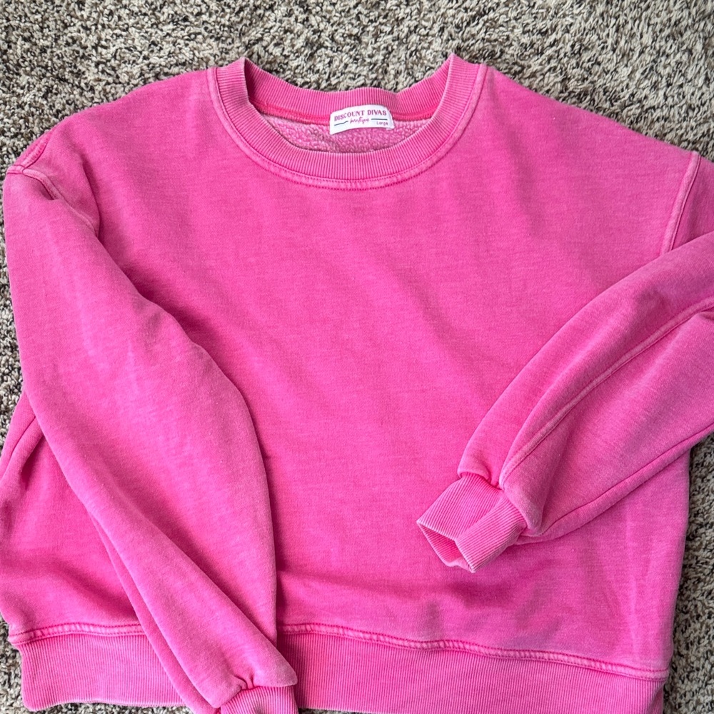 Vibrant Pink Crew Neck Sweater